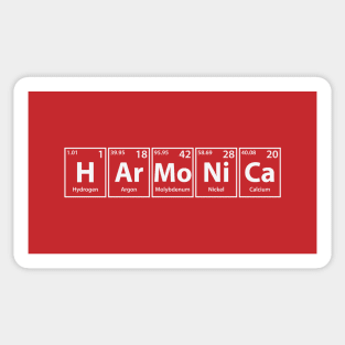 Harmonica (H-Ar-Mo-Ni-Ca) Periodic Elements Spelling Sticker